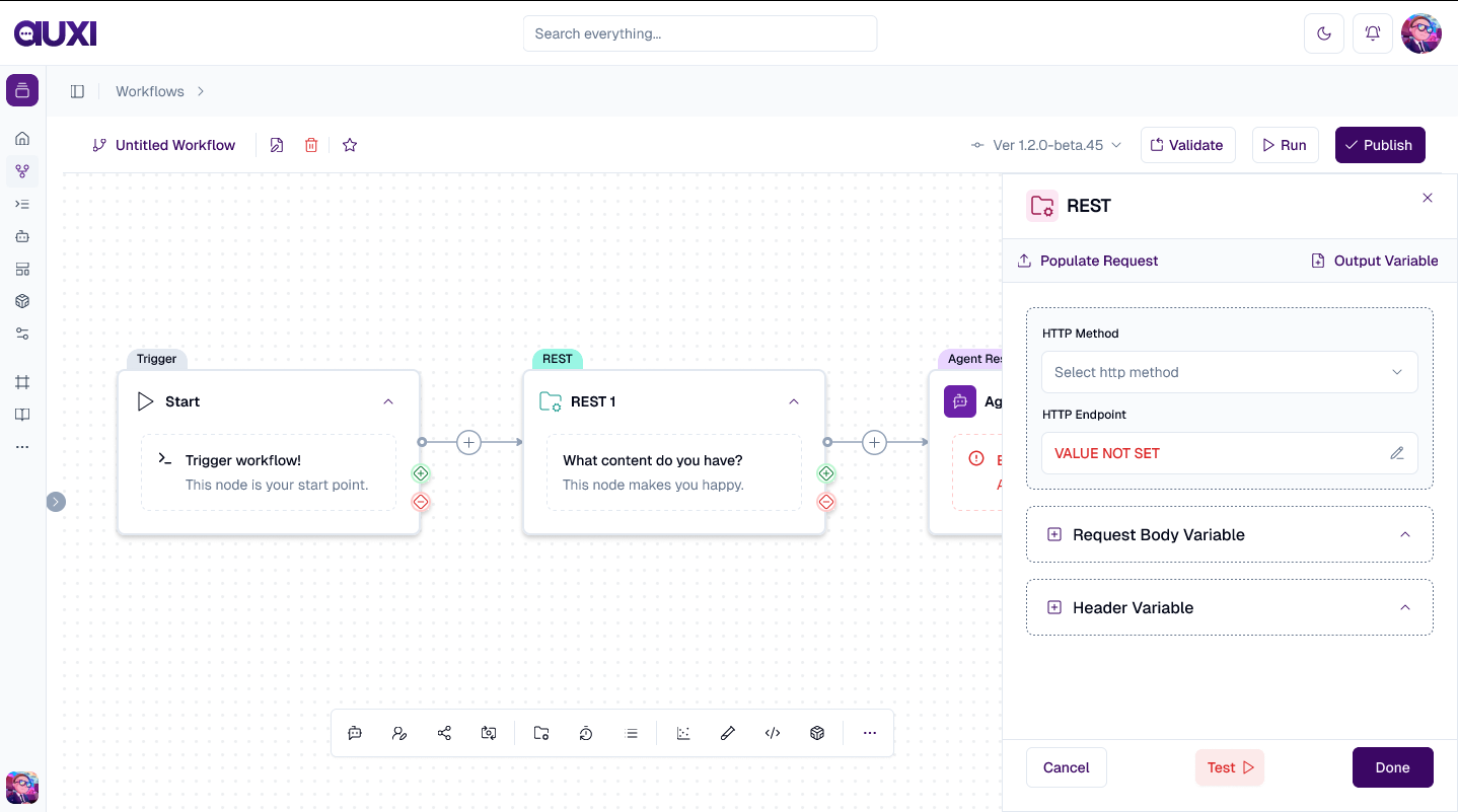 Workflow builder that lets you automate tasks.